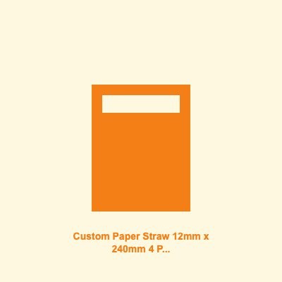 Custom printed 4 ply paper boba straws, 12mm bore, 240mm long, individually wrapped